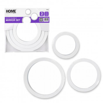 HOMEQUIP WHITE BUBBLE MIRROR 20X20CM 25X25CM 30X30CM 3PIECE
