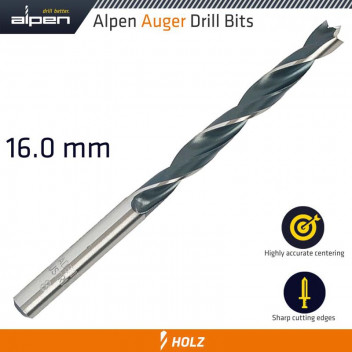 ALPEN WOOD DRILL BIT 16 X 178MM