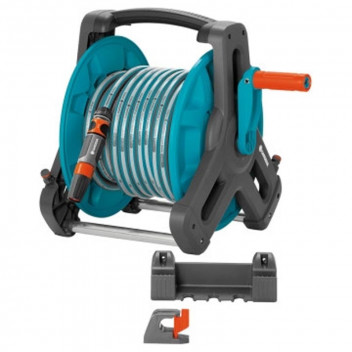 GARDENA HOSE REEL WALL FIX 50 SET 20M HOSE 13MM & FIT