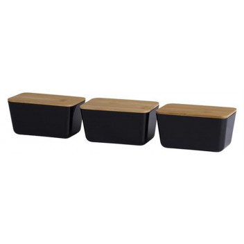3 PIECE STORAGE SET WITH LID 13X8X6.6CM