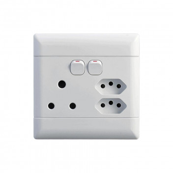 NEU WHITE 2 EURO SOCKET SWITCH 100X100