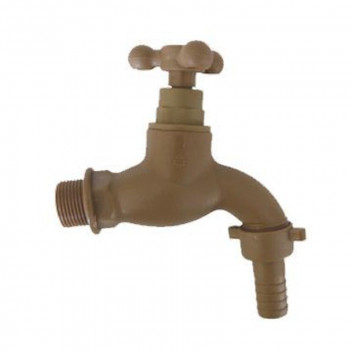 BROWN PLASTIC GARDEN TAP 1/2X3/4