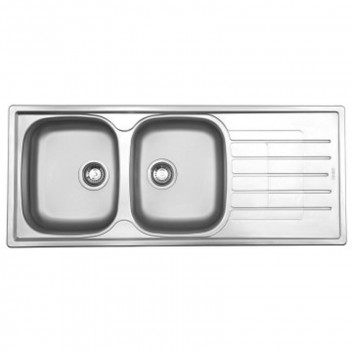 FRANKE CASCADE INSET DOUBLE BOWL SINK INC. WASTE 1200X500X175MM
