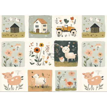 DECOUPAGE CHARMING PASTURES A3