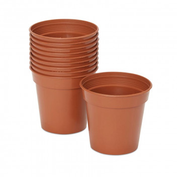 PLASTIC BROWN FLOWERPOT 10CM