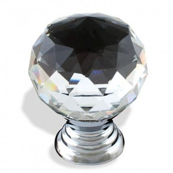 FIT Victorian Crystal Knob Chrome Plated 40mm