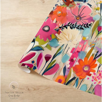 WRAPPING PAPER FLORAL FIESTA WRAP 500X750MM
