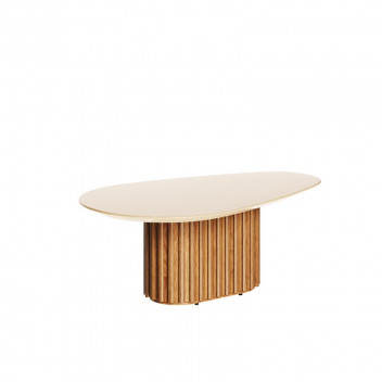 SMALL OFF WHITE ORGANIC LIVING COFFEE TABLE