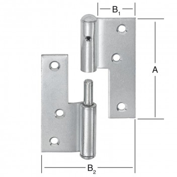 GALVANIZED STEEL LIFT OUT DOOR HINGE 80X72MM
