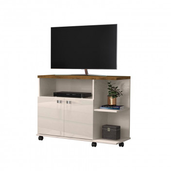LISBOA OFF WHITE CINNAMON TV STAND WITH 2 DOORS