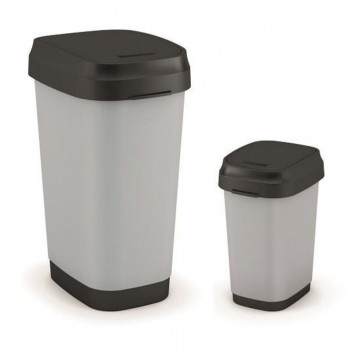 STEEL DUAL SWING BIN REFUSE STYLE LARGE 50L