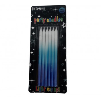 CANDLE PARTY  CANDFDBL FADE BLUE  12CM 6PP