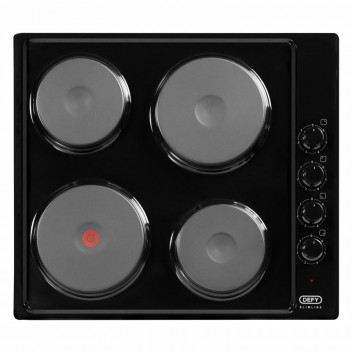 HOB DEFY BLACK SOLID SLIMLINE 4PLATE WITH CONTROL PANEL