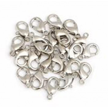 NICKEL LOBSTER FINDINGS 12MM 12 PACK