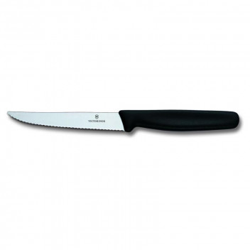 VICTORINOX BLACK POINTED STEAK KNIFE 11CM