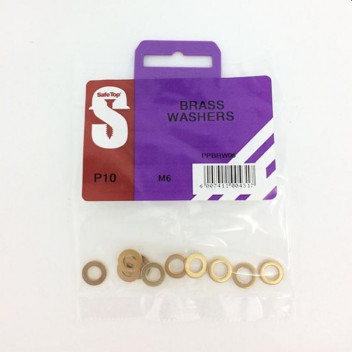 FLAT BRASS WASHER 6MM 10PER PACK