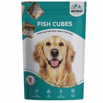 PURE HAKE FISH SKIN CUBES TREAT FOR DOGS
