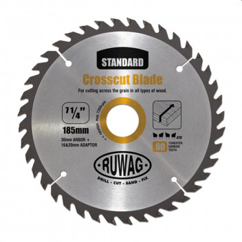 BLADE CIRCULAR SAW TCT RCSBT18560-20 WOOD STANDARD Z60 185MM RUWAG