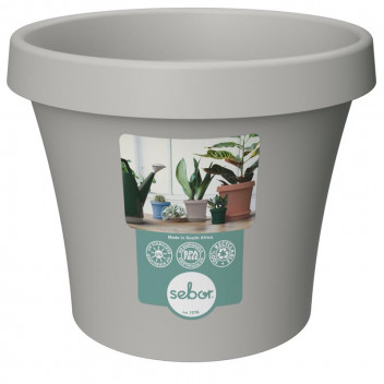 SEBOR LIGHT GREY PLASTIC POT 15CM