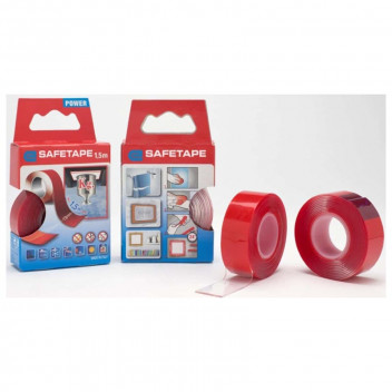 SAFETAPE ADHESIVE TAPE POWER DOUBLE SIDED 19MMX1.5M 1 PER PACK
