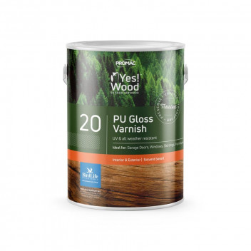 PROMAC YES! WOOD 10 PU MAHOGANY GLOSS INTERIOR AND EXTERIOR WOOD VARNISH 5L