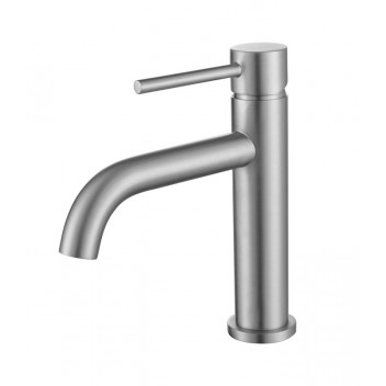 BIJIOU SATIN NICKEL STYLET SHORT BASIN MIXER