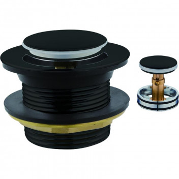 BREVIK BATH/SINK WASTE POPUP BRASS BLACK 40MM