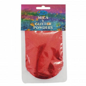 ATLAS RESIN MICA AND GLITTER RED POWDERS 40G