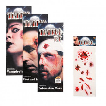 ASSORTED INJURIES TATTOO DRESS UP PARTY COSTUME
