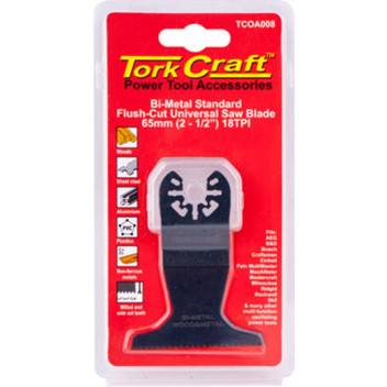 TORK CRAFT QUICK CHANGE FLUSH CUT UNIVERSAL SAW BLADE 65MM(2-1/2\')18TPI