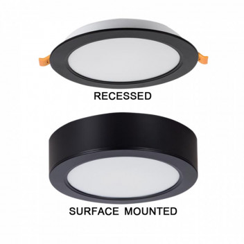 BRIGHTSTAR CEILING LIGHT BLACK 2IN1SURFACE & RECESSED