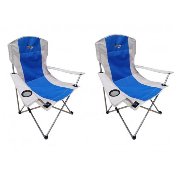 ORYX DELUXE FOLDING ARMCHAIR BLUE 12OKG 2 PACK