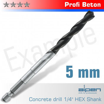 ALPEN CONCRETE PROFI BETON DRILL BIT 5MM HEX SHANK