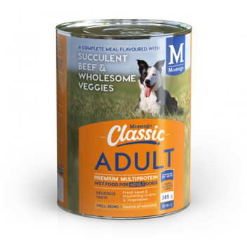 CLASSIC VEGETABLE AND BEEF CANNED DOG FOOD 385G