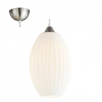 RADIANT WHITE GLASS LIGHT PENDANT 1XE27 285MM