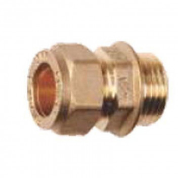 COUPLER STRAIGHT MALE  BRASS COMPRESSION  15MMX1/2\"