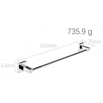 ARIA 600MM SINGLE TOWEL RAIL