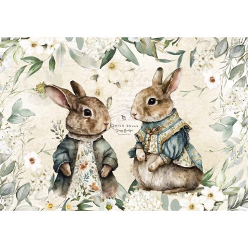 DECOUPAGE VINTAGE BUNNY FIELDS A3
