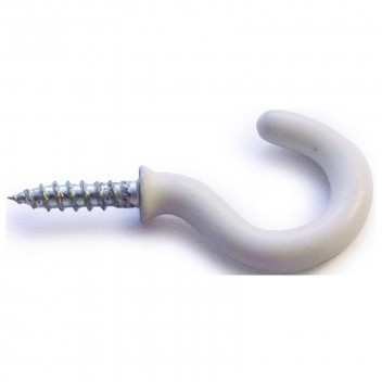 HOOK CUP  WHITE P/COAT 32MM 4PP