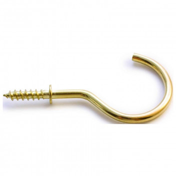 SAFETOP BRASS PLATED CUP HOOK 38MM 4 PIECE