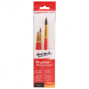 MONT MARTE GALLERY BRUSHES WATERCOLOUR 4 PIECE