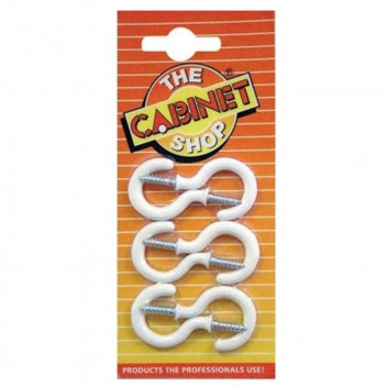 THE CABINET SHOP WHITE ROUND CUP HOOK 5MM 6PIECE
