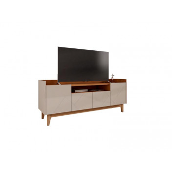 OFF WHITE HIGH GLOSS/CEDAR 60INCH TV 4 DOORS ADRIA STAND