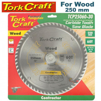 TORK CRAFT BLADE CONTRACTOR CIRCULAR SAW TCT 250 X 60T 30/20/16