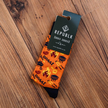 REPUBKL BRAAI ORANGE LEISURE SOCKS