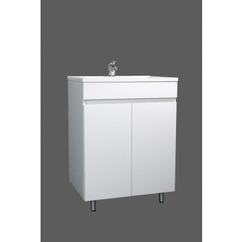 WHITE FREESTANDING ZAMBEZI CABINET WITH BASIN 600X460X800MM