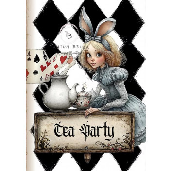 TEATIME IN WONDERLAND DECOUPAGE A3