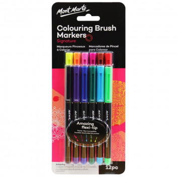 CRAFT COLOURING BRUSH MARKER 12 PIECE