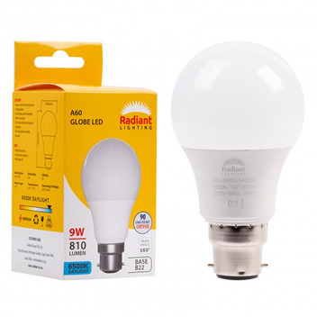 RADIANT LED BULB A60 B22 9W 6500K