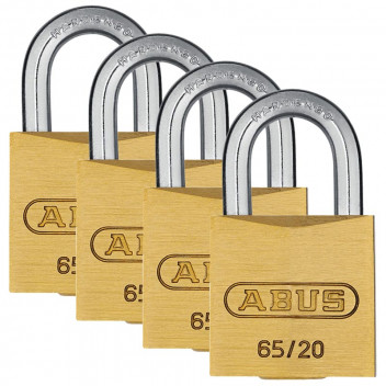 ABUS BLISTER PADLOCK 65/20MM 4PACK